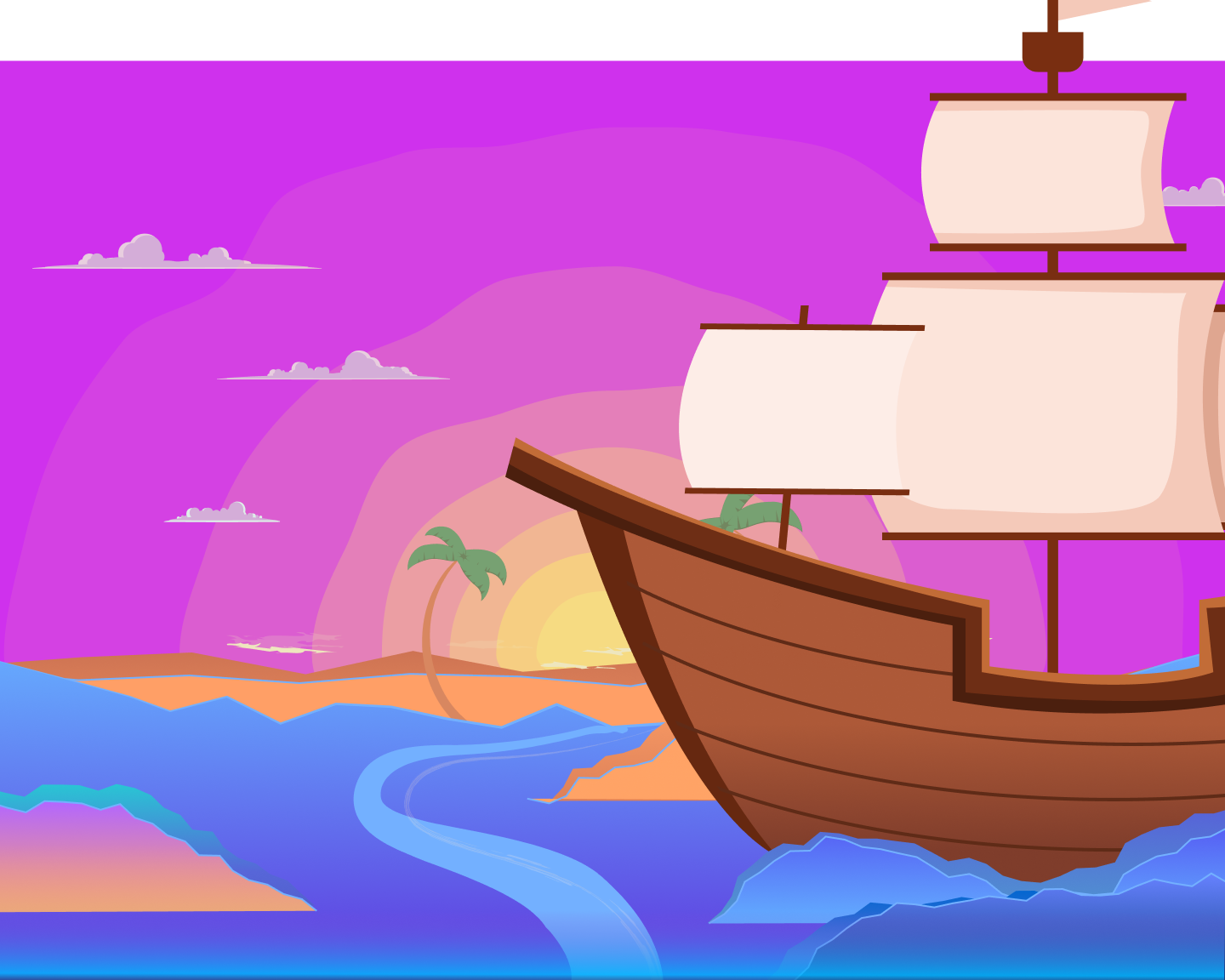 Pirate ship sailing
